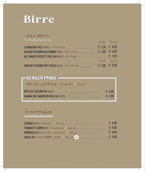 Menu at Naked - Concept Bar, Rimini