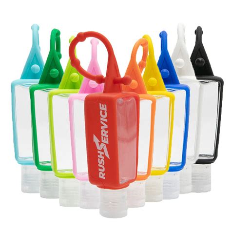Custom silicone bottle holders for 1oz hand sanitizers | SWAGBOX.COM