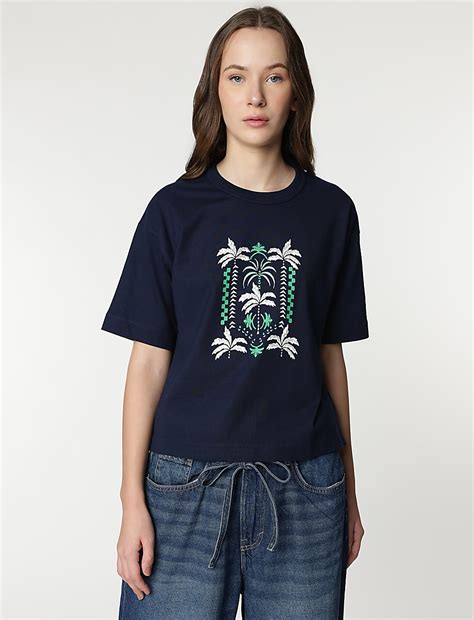 Buy Pure Cotton Tropical Printed T-Shirt at Marks & Spencer