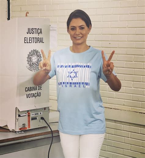 Michelle Bolsonaro wears Israel shirt during Brazil vote