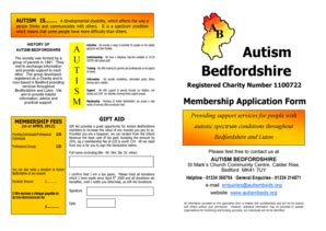 Fillable Online Membership Application Form September 2012 - Autism ...