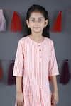 Buy Peach Cotton Striped Cowl Dress For Girls by The Cotton Staple ...