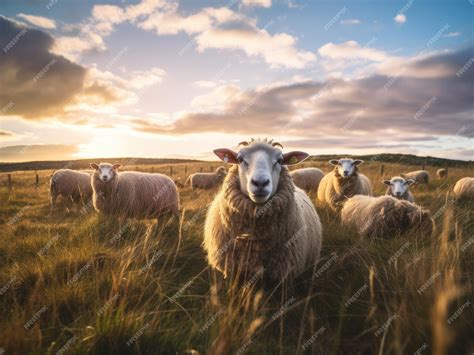 Premium AI Image | Sheep in a pasture