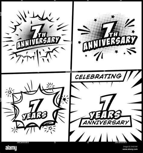 7 years anniversary logo collection. 7th years anniversary celebration ...