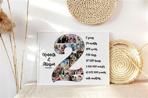 2 year anniversary gift for him Personalize Second | Etsy