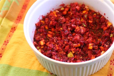 fresh cranberry relish with orange and apple