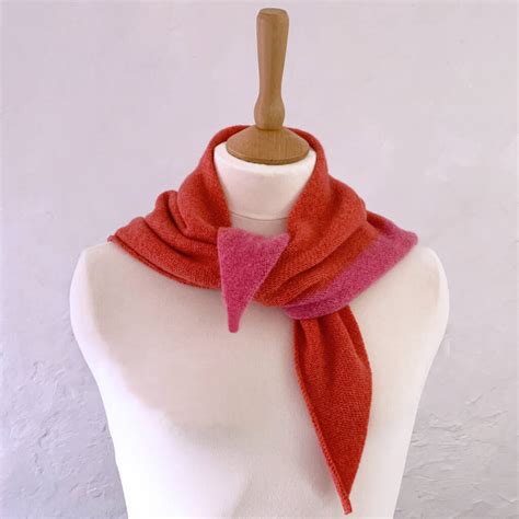 Pure Cashmere Triangle Bandana Scarf By Purl English