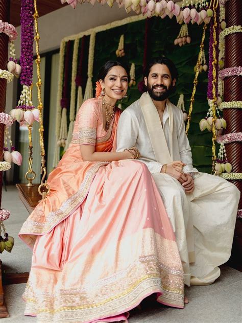 Sobhita Dhulipala's engagement sari by Manish Malhotra is made from ...