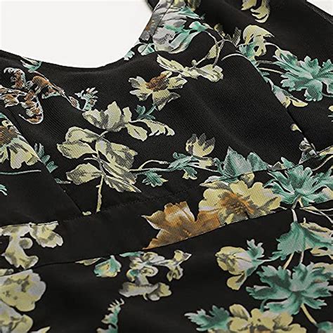 Buy Trend Arrest Women's Polyester Floral Printed Dress Black(XS) at ...