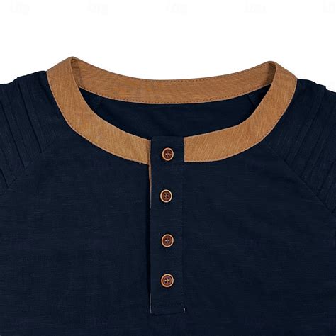 Men's Henley Shirt Tee Short Sleeve Henley Summer Spring Patchwork ...