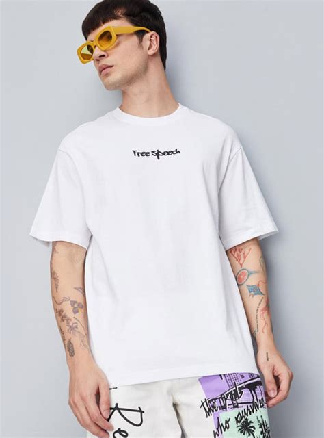 Buy Men Back Printed Oversized T-shirt Online at just Rs. 599.0 ...