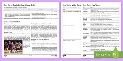 Jazz Dance Activity Pack - Parents - Age 5-12 - The Arts