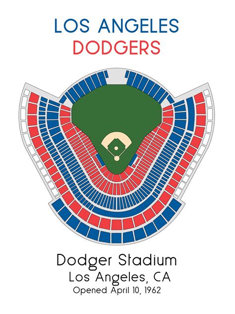 Dodger Stadium Seating Chart Art Print: Los Angeles Baseball Map - Etsy