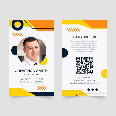 Car rental service id card template | Free Vector