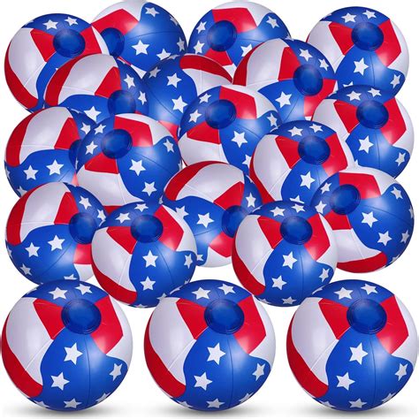 Amazon.com: 48 Pcs 4th of July Mini Beach Ball Bulk 6 Inch USA Beach ...