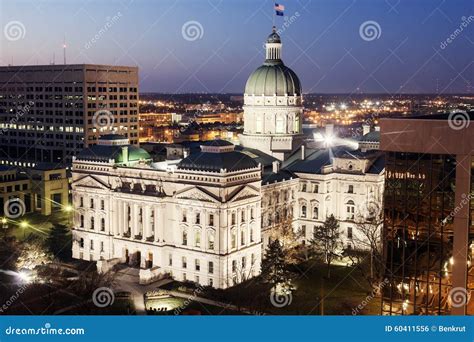 Indiana State Capitol Building Stock Photo - Image of architecture, evening: 60411556