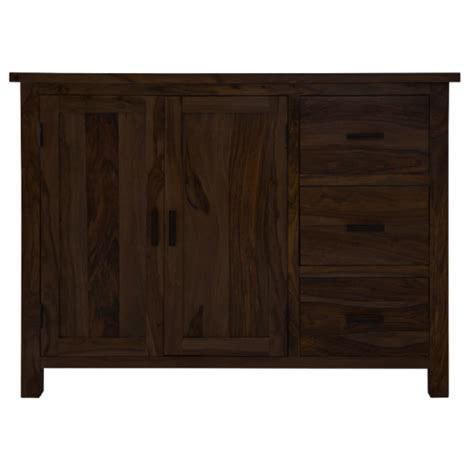 ANGEL FURNITURE Brisbane Sheesham Wood Storage Cabinet with Three ...