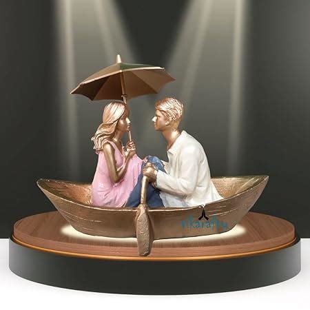 Buy Vikarafty Premium Resin Romantic Boat Couple Showpiece Statue for ...