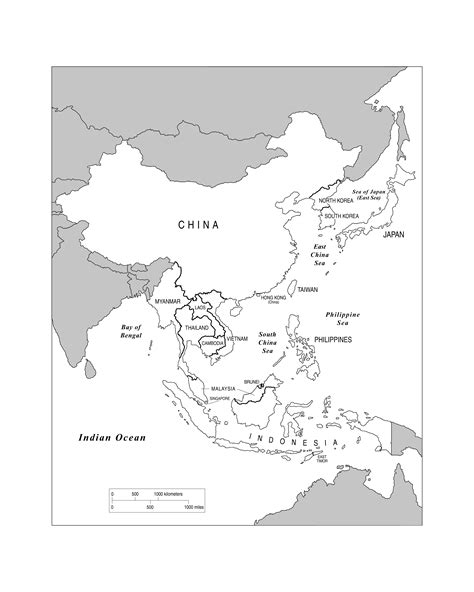 Blank Map Of East Asia Printable Maps
