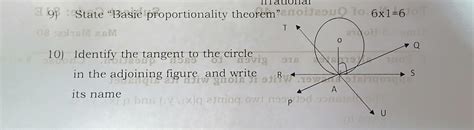identify the tangent to a circle in the adjoining figure and write its ...