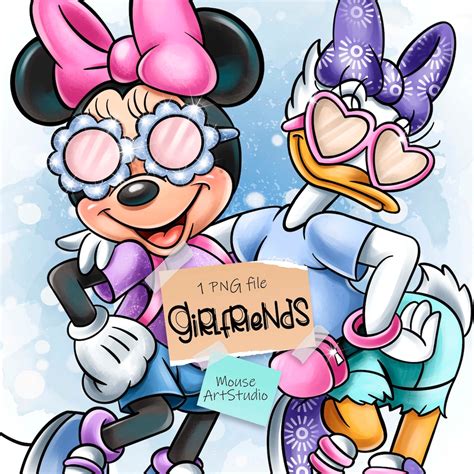 Minnie Mouse and Daisy Duck, Girlfriend, Digital Illustration, Fabric ...