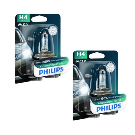 PHILIPS H4 Xtreme Vision PRO150 Car headlight bulb (12V, 55W)- Pack of ...