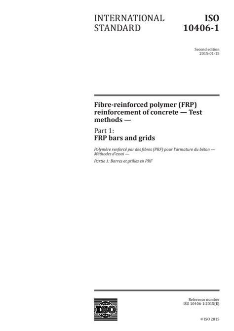 ISO 10406-1:2015 - Fibre-reinforced polymer (FRP) reinforcement of ...