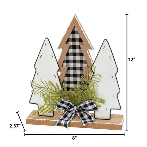 The Gerson Company 12 in Wood Holiday Trees with Pine and Bow Accent - N/A - Walmart.com