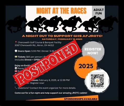 Night at the Races 2025 - POSTPONED - TBD, Chenoweth Golf & Banquet ...