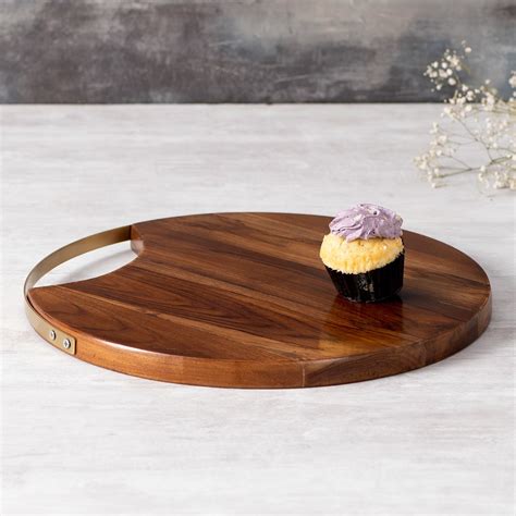 Buy Teak Wood Serving Platter Golden Online at Best Price in India ...