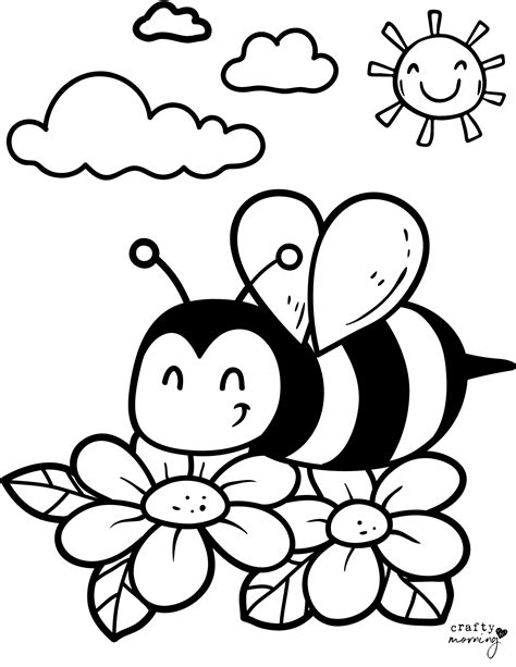 Bumble Bee Coloring Pages Kids