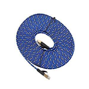 NF&E CAT7 10 Gigabit Ethernet Ultra Flat Patch Cable for Modem Router ...