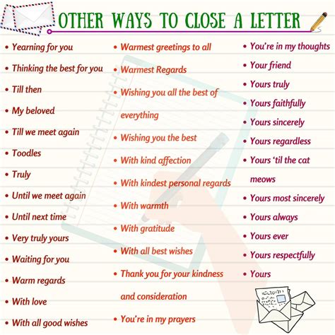 How to End a Letter in English - ESL Buzz