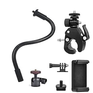 KAGYOKU Gooseneck Camera Mount with Bike Mount Clamp Camera Arm 11inch ...