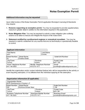 Fillable Online Noise Exemption Permit Application - City of Toronto ...