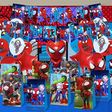 Buy 12 Pcs Spidey and His Amazing Friends Birthday Decorations Spidey ...