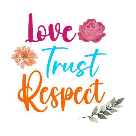 Premium Vector | Love trust respect vector lettering