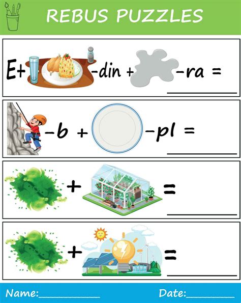 Rebus puzzles for kids, creative brain teasers, and picture puzzles to ...
