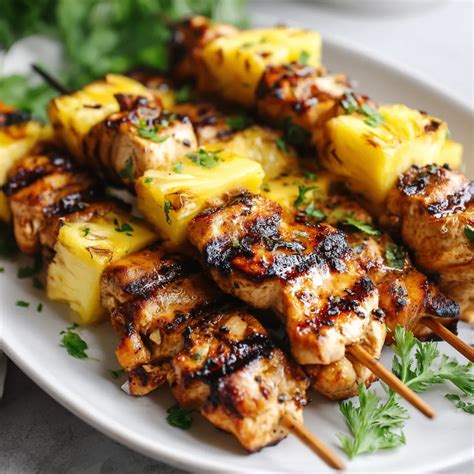 Grilled Chicken and Pineapple Skewers - cookrisp