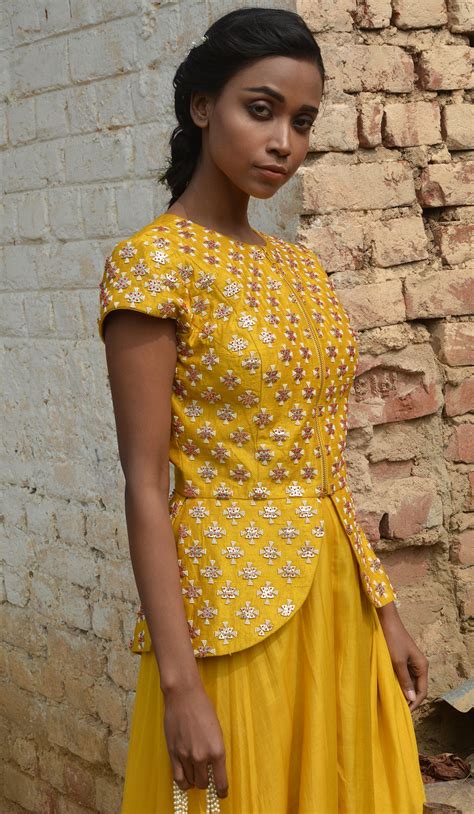 MANGO LEATHER WORK PEPLUM JACKET WITH PALAZZOS – Yashodhara