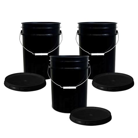 Amazon.com: ePackageSupply 5 Gallon Black Bucket Pail Container with ...