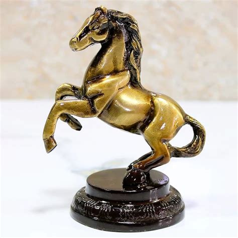 ADVANZO Brass Horse Tableware Showpiece | Uplifted Legs Statue for ...