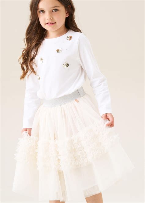 Angel & Rocket Girls Cotton Ivory Solid Skirt