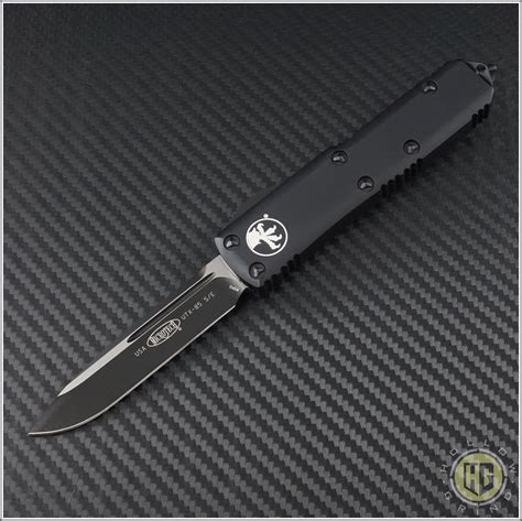 Microtech Knives UTX-85 S/E Automatic OTF D/A Knife (3in Black Plain ...