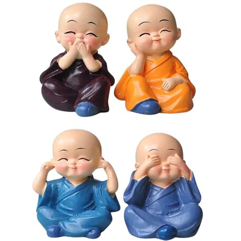 Kids Mandi Little Baby Monk Buddha Idols Showpiece for Car Dashboard ...