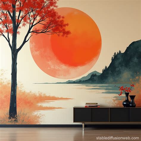 Luxurious Japandi Wall Art | Stable Diffusion Online