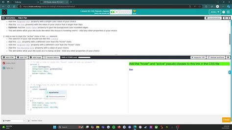 Code.org Web Development Lesson 6 Level 9 Sub Level 4 的图像结果
