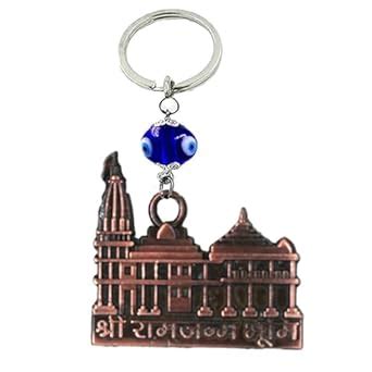 AFH Shri Ram Janmabhoomi Copper Blue Evil Eye Keychain for Luck ...