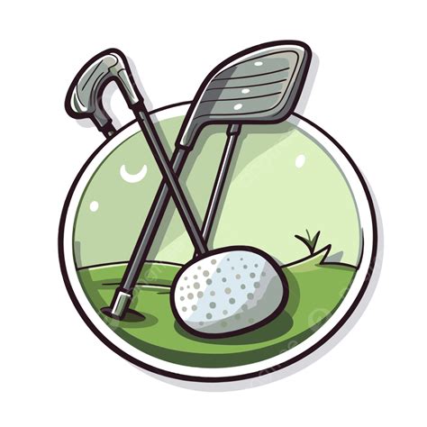 Cartoon Image Of A Golf Club With A Ball In The Center Vector Clipart ...