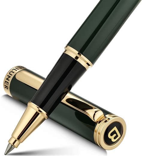 BEILUNER Luxury Rollerball Pen, Stunning Green Lacquer with 24K Gold ...